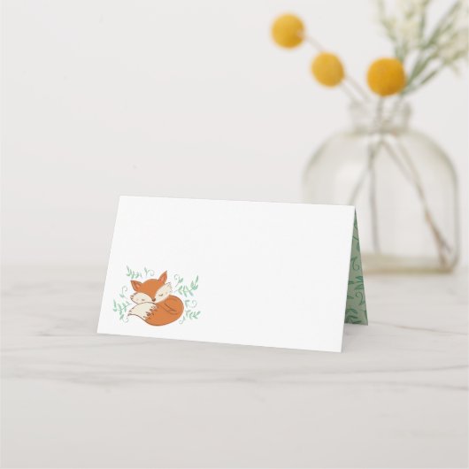 Fox Baby shower Woodland Animals Plaatskaartje (Voorkant)