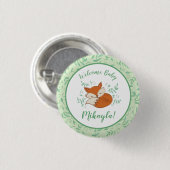 Fox Baby shower Woodland Animals Ronde Button 3,2 Cm (Voorkant /achterkant)