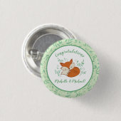 Fox Baby shower Woodland Animals Ronde Button 3,2 Cm (Voorkant /achterkant)