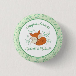 Fox Baby shower Woodland Animals Ronde Button 3,2 Cm