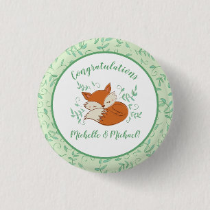 Fox Baby shower Woodland Animals Ronde Button 3,2 Cm
