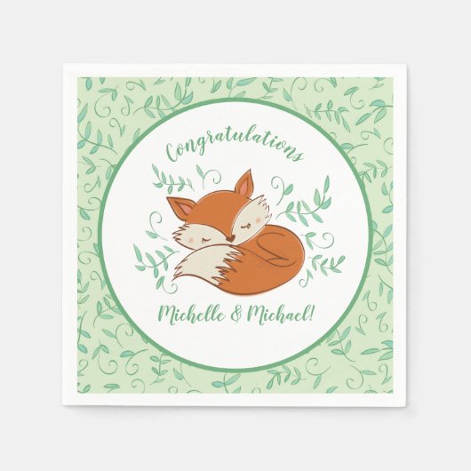 Fox Baby shower Woodland Animals Servet (Voorkant)