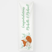 Fox Baby shower Woodland Animals Spandoek (Verticaal)