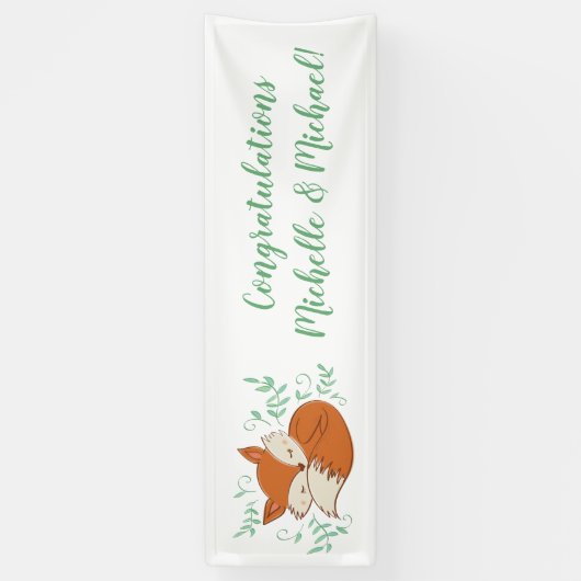 Fox Baby shower Woodland Animals Spandoek (Verticaal)