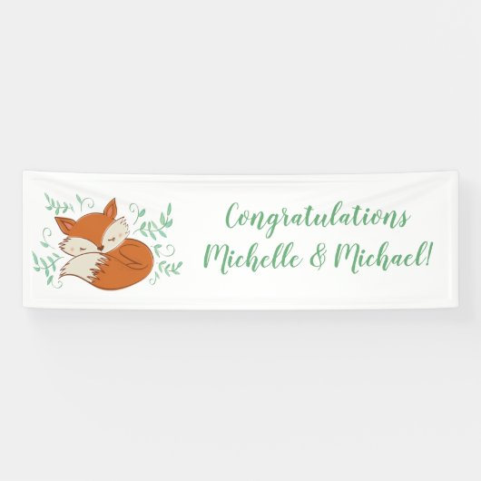 Fox Baby shower Woodland Animals Spandoek (Horizontaal)