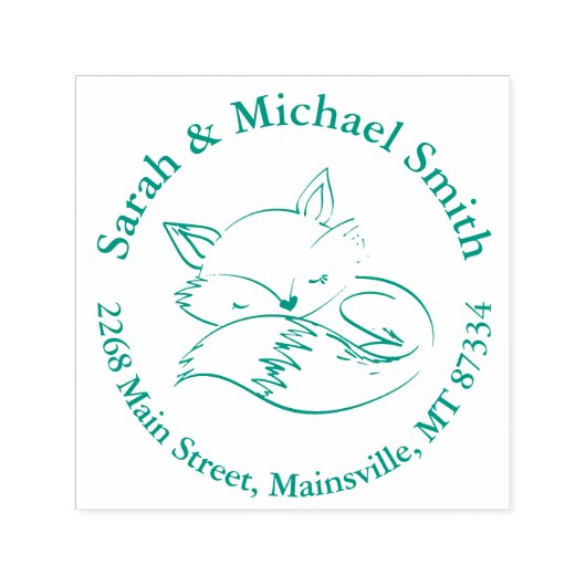 Fox Baby shower Woodland Animals Zelfinktende Stempel (Design)