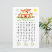 Fox Baby shower Word Search Game (Staand voorkant)