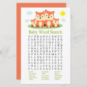 Fox Baby shower Word Search Game (Voorkant / Achterkant)