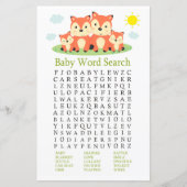 Fox Baby shower Word Search Game (Voorkant)