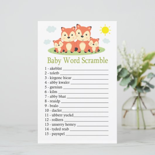 Fox Baby word scramble game (Staand voorkant)