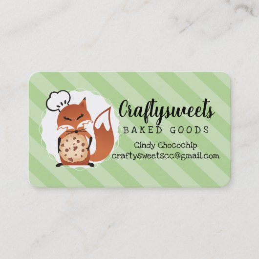 Fox bakkerij chocolade koekje visitekaartje (Voorkant)