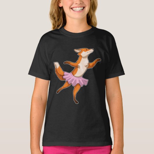 Fox Ballerina Ballet Dance T-shirt (Voorkant)