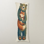 Fox Bear Knuffel Lichaamskussen (Voorkant Verticaal)
