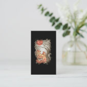 Fox Beauful Animal Tree Moon Natuur Lover Visitekaartje (Staand voorkant)