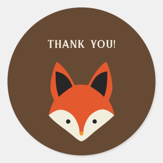 Fox bedankt ronde sticker (Voorkant)