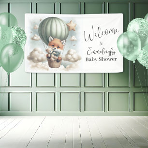 Fox Beer Avontuur Ballon Baby Shower Welkom Spandoek