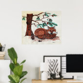 FOX Beneath Pine Bough Poster (Thuiskantoor)