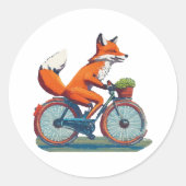 Fox Bicycle Ronde Sticker (Voorkant)