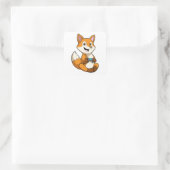 Fox bij afspelen met controller vierkante sticker (Tas)