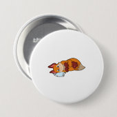 Fox bij drogen ronde button 7,6 cm (Voorkant /achterkant)