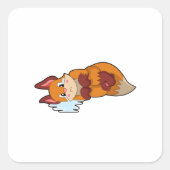 Fox bij drogen vierkante sticker (Voorkant)
