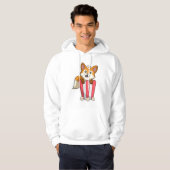 Fox bij Eating met Popcorn Hoodie (Voorkant volledig)