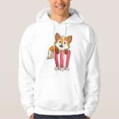 Fox bij Eating met Popcorn Hoodie (Voorkant)