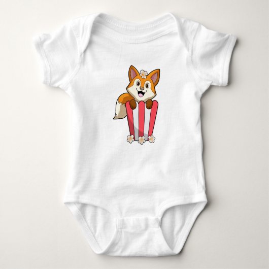 Fox bij Eating met Popcorn Romper (Voorkant)