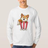 Fox bij Eating met Popcorn T-shirt (Voorkant)