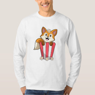 Fox bij Eating met Popcorn T-shirt