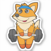 Fox bij Fitness met Barbell Sticker (Voorkant)