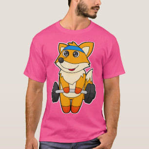 Fox bij fitness met Barbell T-shirt
