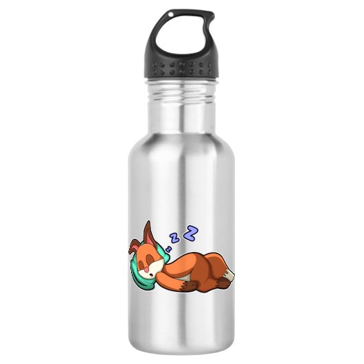 Fox bij het slapen met Pillow Waterfles (Voorkant)