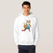 Fox bij Hockey met Hockey bat Hoodie (Voorkant volledig)