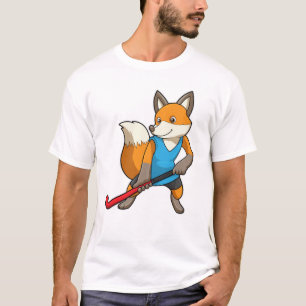 Fox bij Hockey met Hockey bat T-shirt