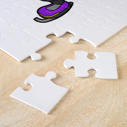 Fox bij ijsschaatsen met ijsbril en -schaatsen legpuzzel (Zijkant)