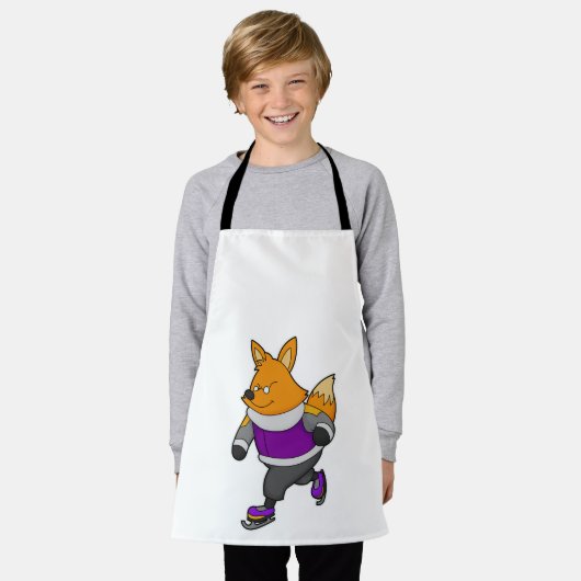 Fox bij ijsschaatsen met ijsbril en -schaatsen schort (Gedragen)