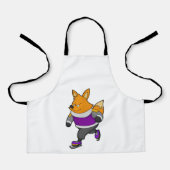 Fox bij ijsschaatsen met ijsbril en -schaatsen schort (Voorkant)