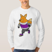 Fox bij ijsschaatsen met ijsbril en -schaatsen t-shirt (Voorkant)