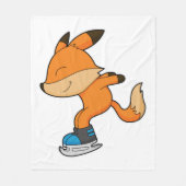 Fox bij ijsschaatsen met ijsschaatsen fleece deken (Voorkant)