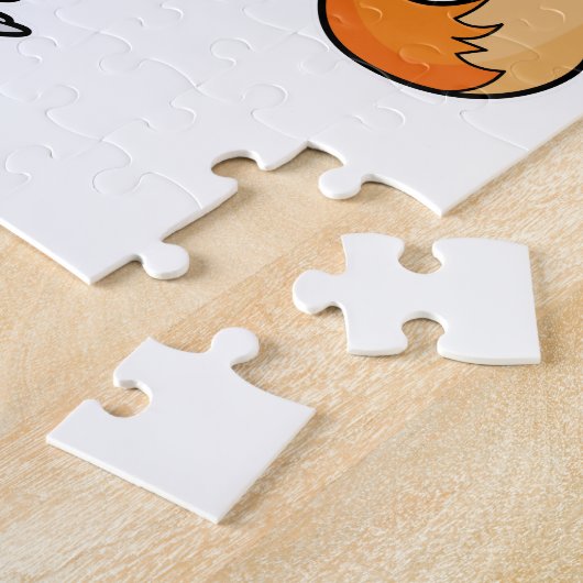 Fox bij ijsschaatsen met ijsschaatsen legpuzzel (Zijkant)