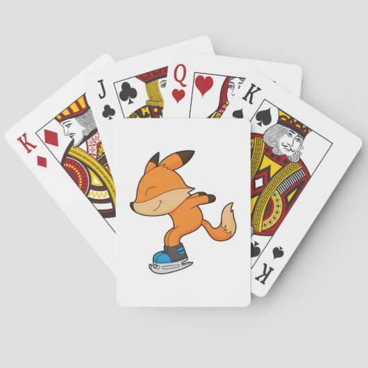 Fox bij ijsschaatsen met ijsschaatsen pokerkaarten (Achterkant)