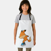 Fox bij ijsschaatsen met ijsschaatsen schort (Insitu)