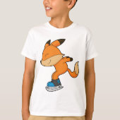 Fox bij ijsschaatsen met ijsschaatsen t-shirt (Voorkant)