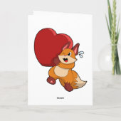 Fox bij liefde met hart kaart (Achterkant)