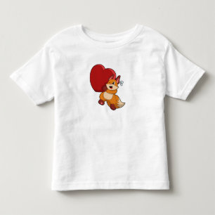 Fox bij liefde met hart kinder shirts