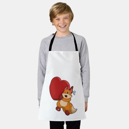 Fox bij liefde met hart schort (Gedragen)