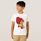 Fox bij liefde met hart t-shirt (Voorkant volledig)