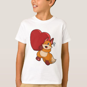 Fox bij liefde met hart t-shirt