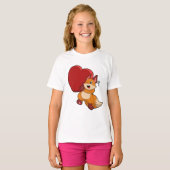 Fox bij liefde met hart t-shirt (Voorkant volledig)